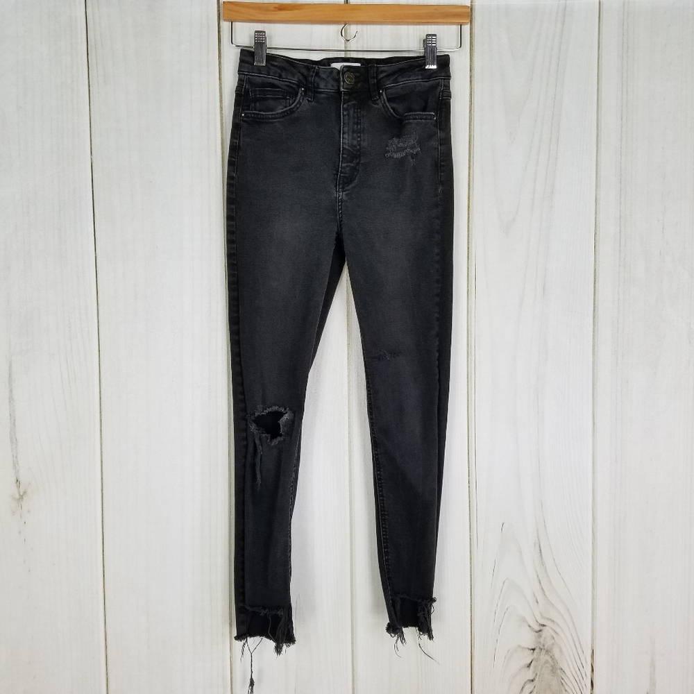 Forever 21 High Rise Mom Waist Distressed Skinny Jeans